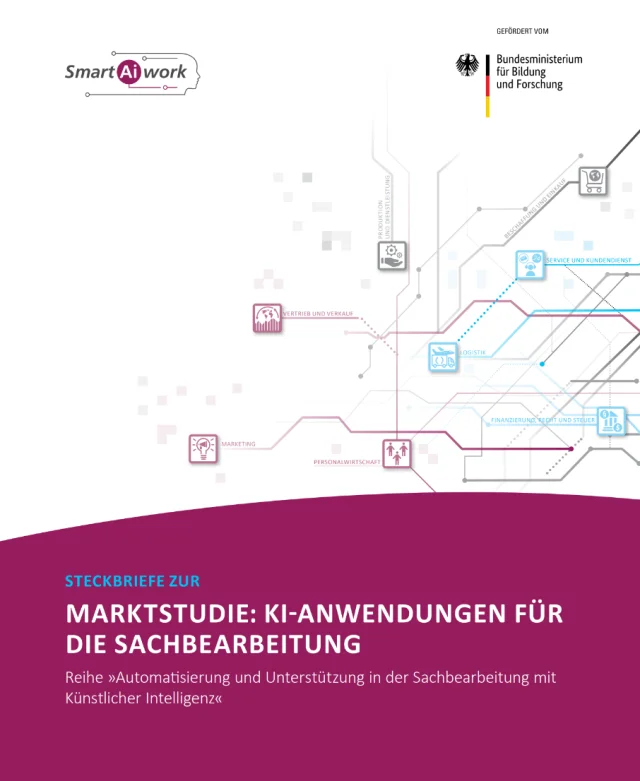 Cover of the SmartAIwork market study on AI applications for administrative work.