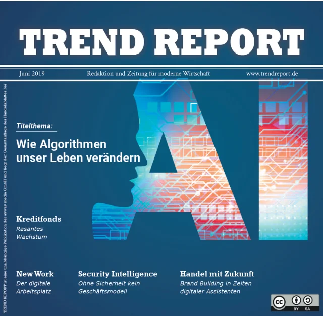 Cover of the June 2019 TREND REPORT issue on how algorithms change our lives.